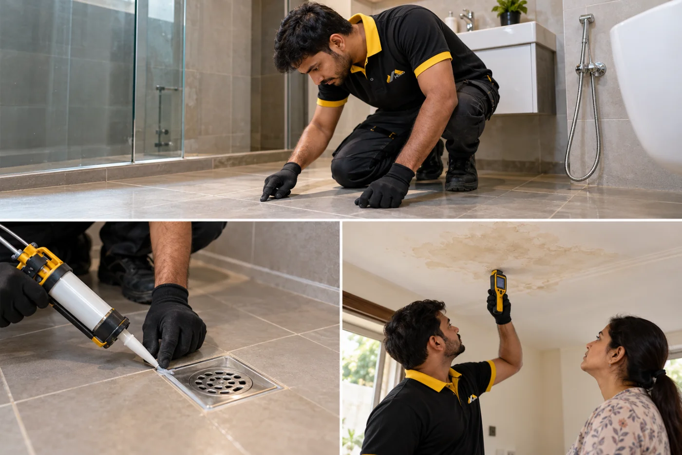 Bathroom Waterproofing Inspection Montage
