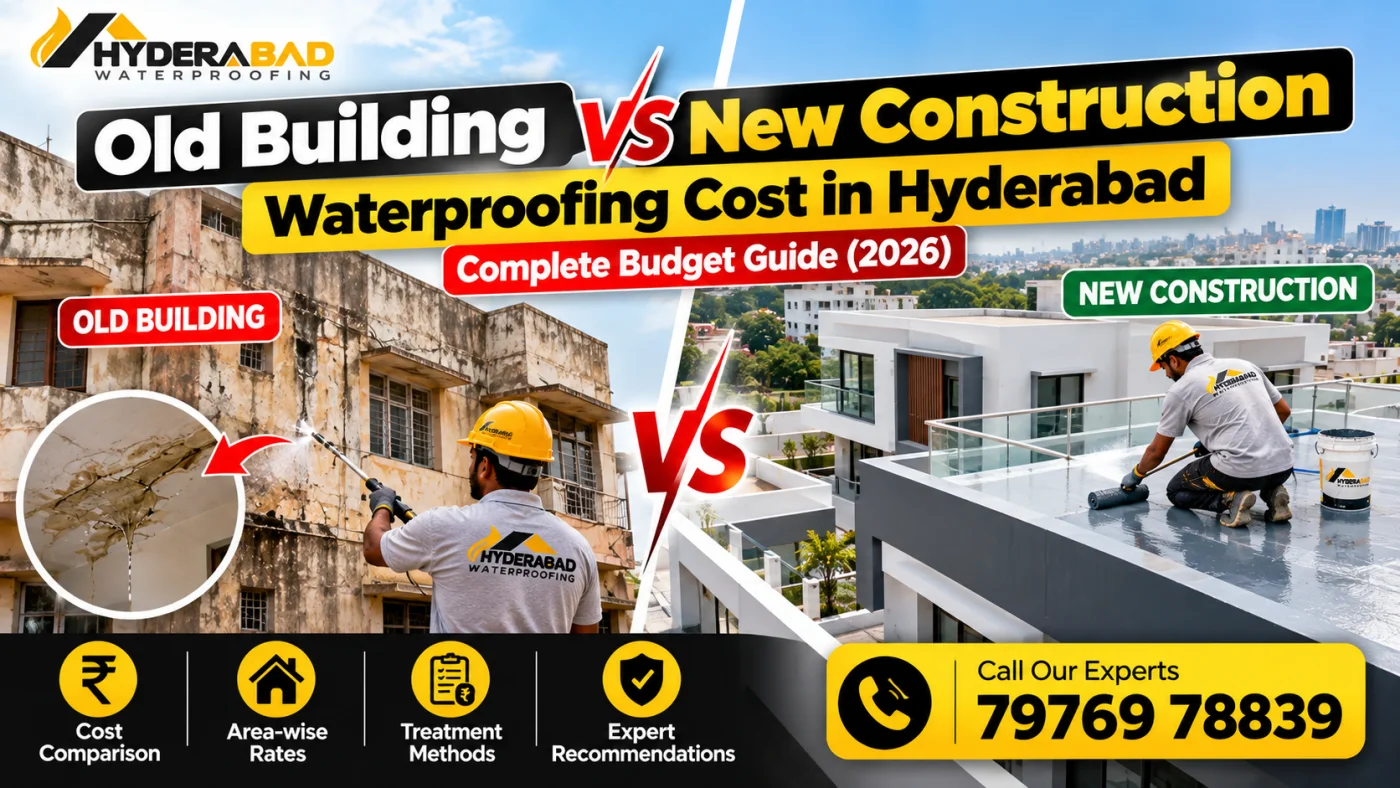 Old Building vs New Construction Waterproofing Cost in Hyderabad: Difference and Budget Guide (2026)