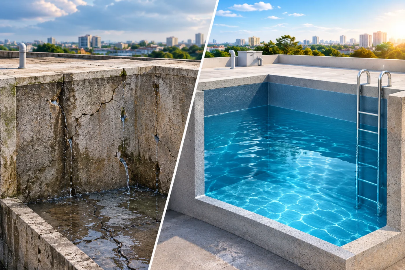 Water tank waterproofing